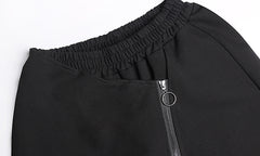 Black Solid High Waist Harem Pants