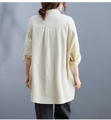 Lapel Solid Long Sleeves Shirt