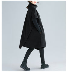 Women High Collar Loose Irregular Base Dress