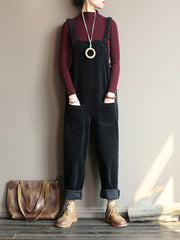 Retro Do Old Casual Suspender Jumpsuit