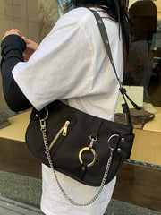 One Shoulder Chain Ring Handbag
