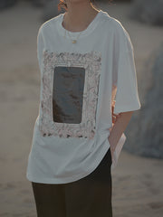 Women Print Loose All-Match Short-Sleeved T-Shirt