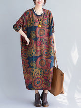 Casual Retro Print Loose Dress