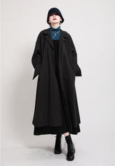 Women Lapel Solid Color Casual Coat