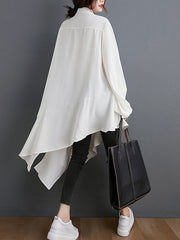 Original Solid Irregularity Lapel Dress
