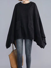 Women Loose Shawl Hooded Sweatshirt
