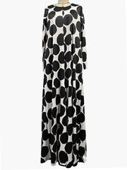 Loose Polka-Dot Round-Neck Long Sleeve Wide Leg Jumpsuits