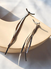 Simple Snake Bone Tasseled Earrings