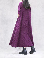 Vintage Textured Loose Casual Dress