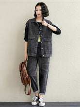 Women Personality Casual Sleeveless Denim Vest
