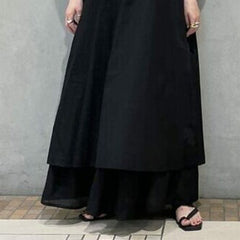 Loose Solid Color Round Neck Maxi Dress