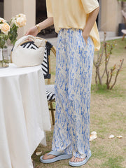 Women Simple Tie Dye High Waist Straight Leg Casual Pants