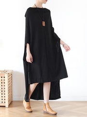 Loose Batwings Sleeves Irregular Long Shirt