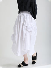 Solid Slim Flower Irregular Casual Skirt