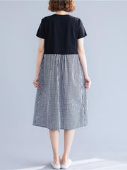 Plaid Split-joint Dress