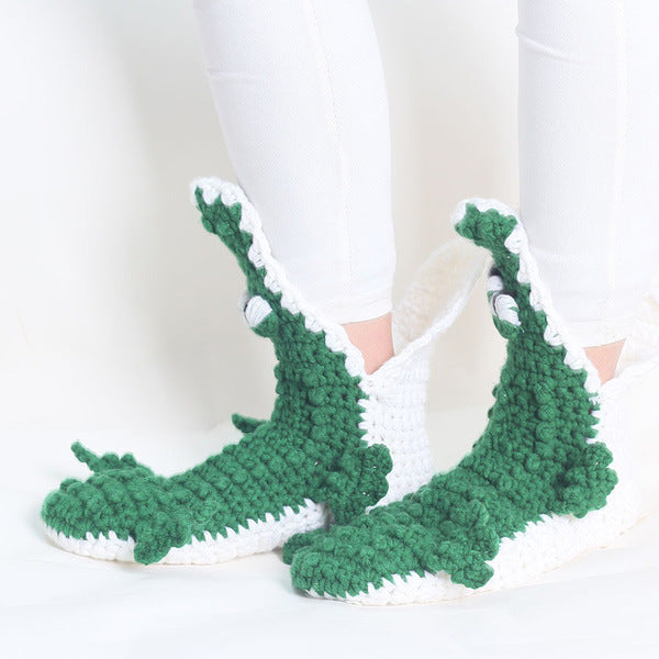 Creative Cute Green Crocodile Floor Socks