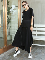 Irregular Single Breasted High Waist Skirt