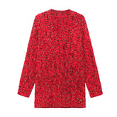 Retro Loose Color Thread Knitted V-Neck Sweater