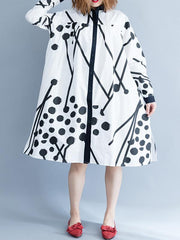 Printed Mid-Length Loose Lapel Shirt