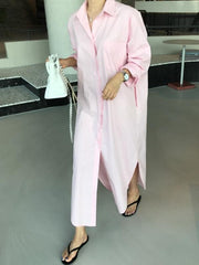 New Loose BF Style Long Shirt Dress