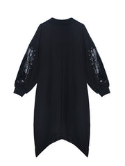 Split-Joint Stand Collar Long Dress