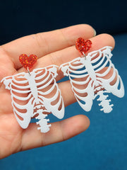 Love White Skull Skeleton Earrings