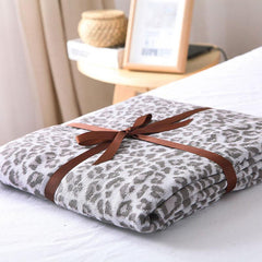 Leopard Knit Wool Blankets