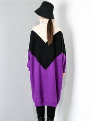 Women Hit Color High Neck Personality Stretch Dress