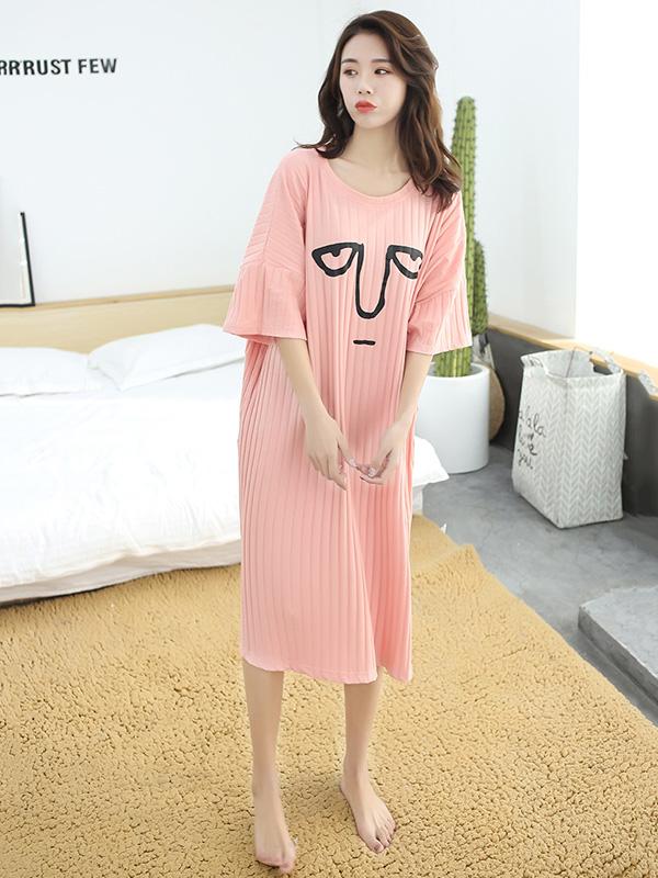 Loose Cotton Plus Size Cartoon Printing Pajamas