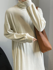 High Neck Padded Base Midi Dress