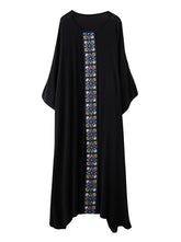 Vintage Applique Round-Neck Dress