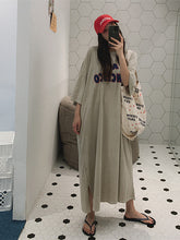 Loose Round Neck Print Short Sleeve Dress