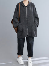 Women Loose Hooded Casual Jacket