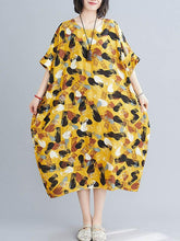 Loose Comfortable Cotton Yellow Dress