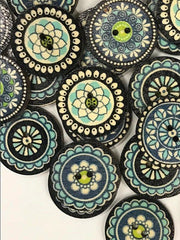 Plain Color Pattern Wooden Round Button