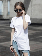 Fashion Simple Solid Irregular T-Shirt