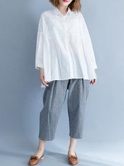 Loose Embroidered White Shirt