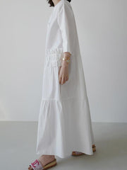 Loose Falbala Split-Joint Long Dress