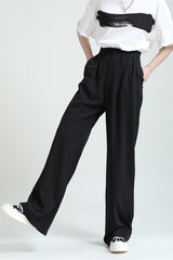 Simple Loose High Waiste Thin Wide Leg Casual Pants