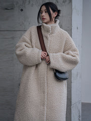 Urban Tune Long Sleeves Pure Color High-Neck Coats