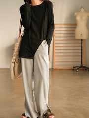 Vintage Wide-Leg Split Harem Pants