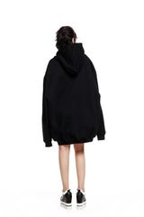 Women Solid Color Hooded Loose Casual Sweatshirt