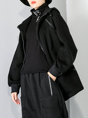 Women Zip Long Sleeve Hooded Casual Coat