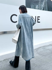 Loose Denim H-Line Long Sleeve Dress