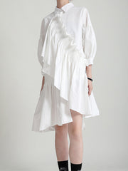 Original Urban Pleated Solid Midi Dress