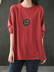 Vintage Round-Neck Long Sleeves T-Shirt