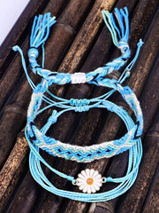 Daisy Pattern Colorful Bracelet Set
