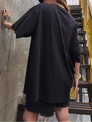 Retro Printed Loose Round Neck Loose Casual T-Shirt