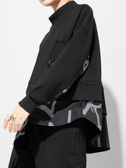 Women Splicing Irregular Casual Sweatshirt