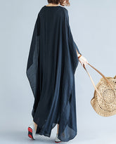 Women Round Neck Loose Slim Casual Dress